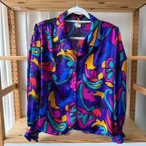 Colorful Abstract Print Women's Top